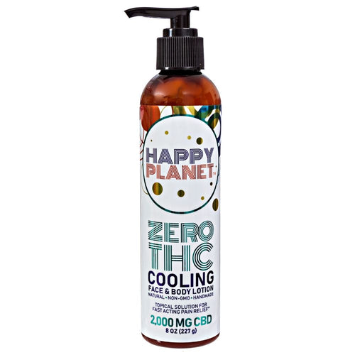 Happy Planet CBD Cooling Face & Body Lotion 2000mg 8oz topical lotion for cooling relief