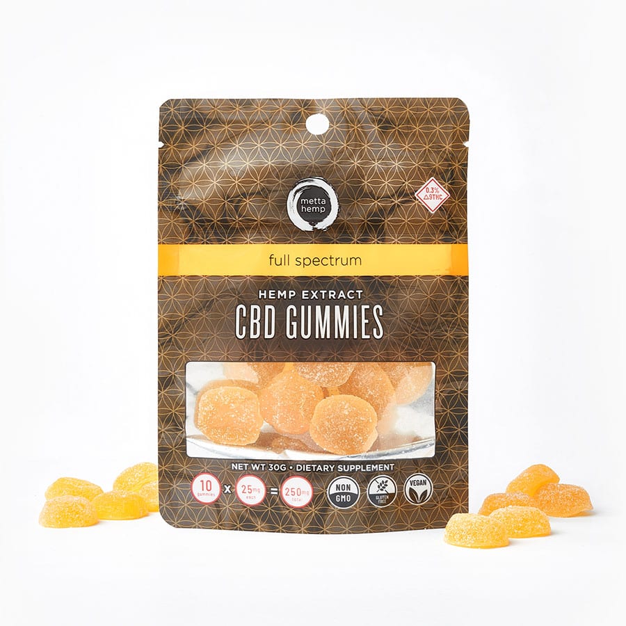 Metta Full-Spectrum CBD Gummies 25mg ea, 10ct